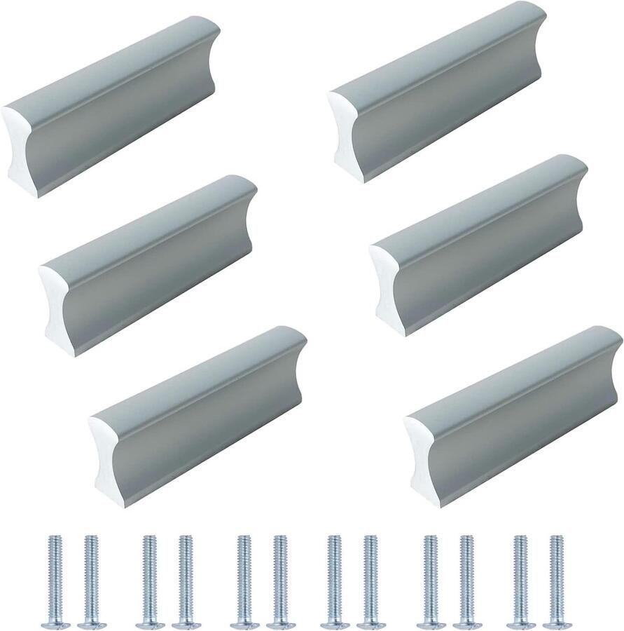 Stijlvolle Aluminium Meubelgrepen Set van 6 64 mm Gatafstand Keukenkast- en Ladetrekkers