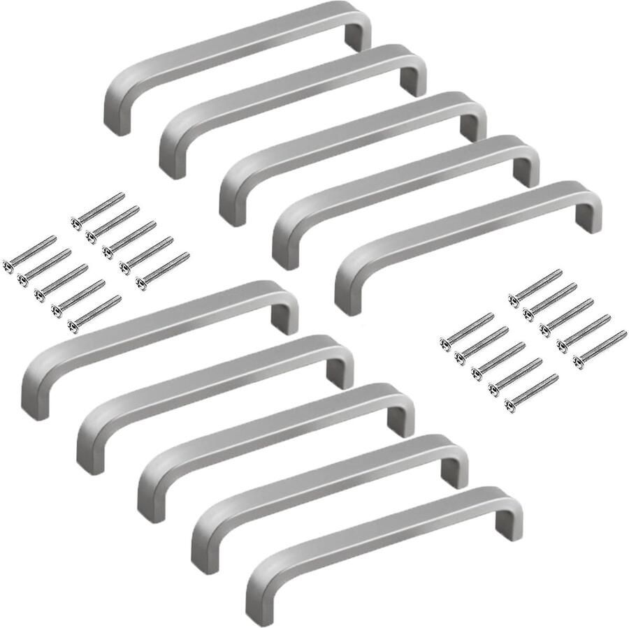 Stijlvolle Aluminium Meubelgrepen voor Kasten en Laden Set van 10 Modern Vierkant Design