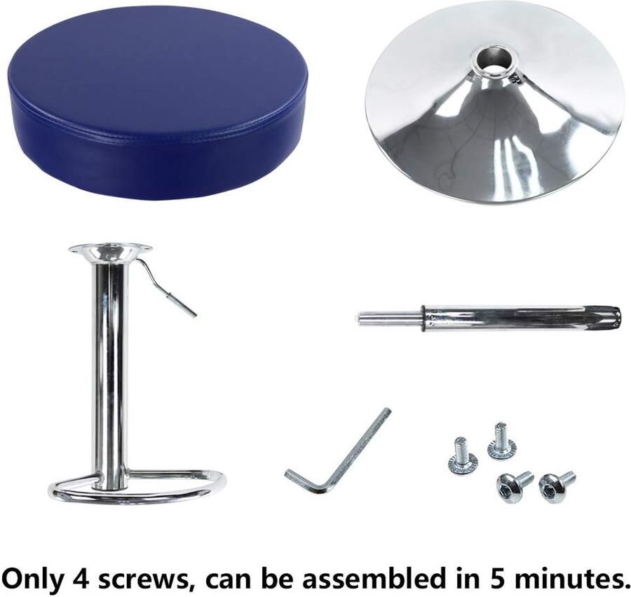 Stijlvolle barkruk hoogte verstelbaar 1 stuk kunstleer