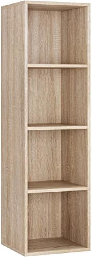 Stijlvolle Boekenkast met 4 Vakken voor Woonkamer en Slaapkamer Ruimtebesparend en Multifunctioneel
