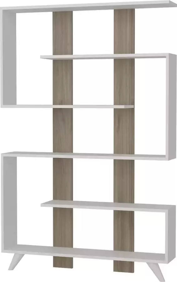 Asir Boekenplank. 100% GEMELAMINEERDE SPAANPLAAT. Dikte: 18 mm. Afmetingen boekenplank: Breedte: 120 cm Hoogte: 162 cm Diepte: 20 cm. Talrijke planken. Kan aan de muur worden bevestigd. Extra opslag