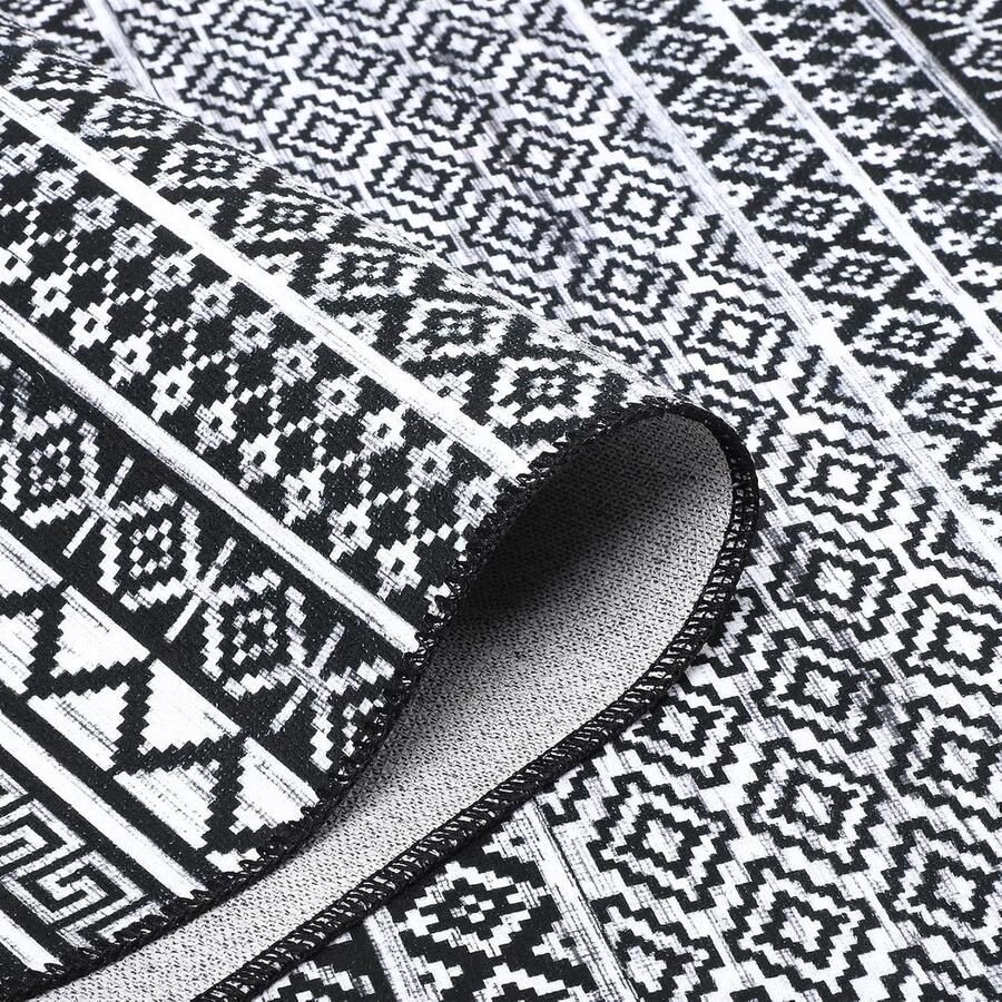 Stijlvolle Boho Ronde Vloerkleed voor Moderne Interieurs 80 cm Zwart