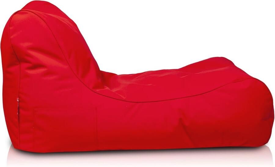 Stijlvolle Buiten Poef Fauteuil Zitzak met Opbergvak en Handvat 115x65x60cm Rood