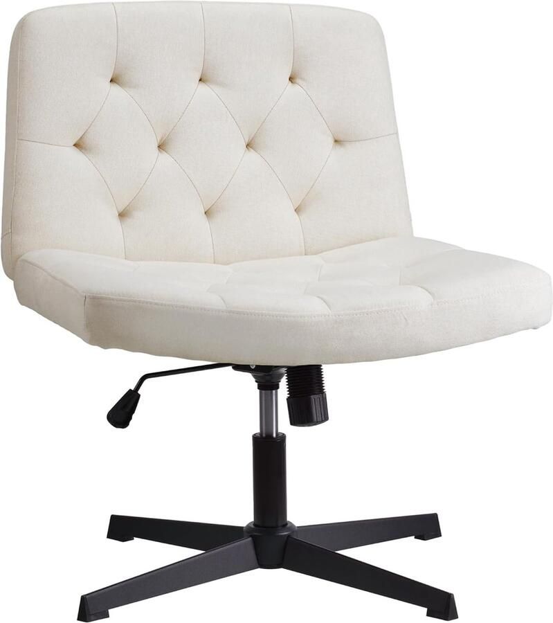 Stijlvolle bureaustoel zonder wielen Ergonomisch en multifunctioneel 1 stuk zwart