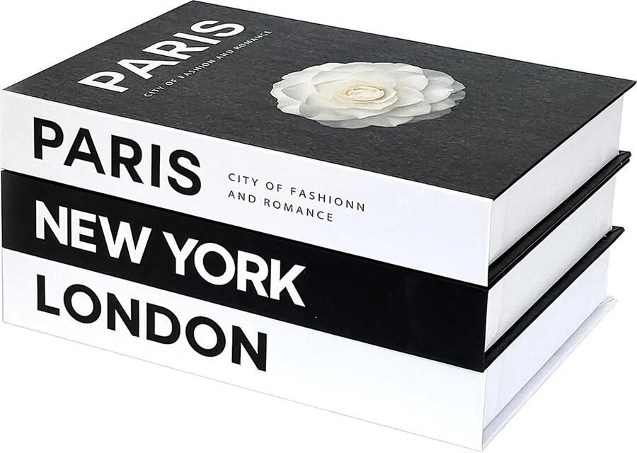 Luvetrex Stijlvolle Decoratieve Boekenset voor Woondecoratie Elegante Kartonnen Boekmodellen voor Tafel en Plank