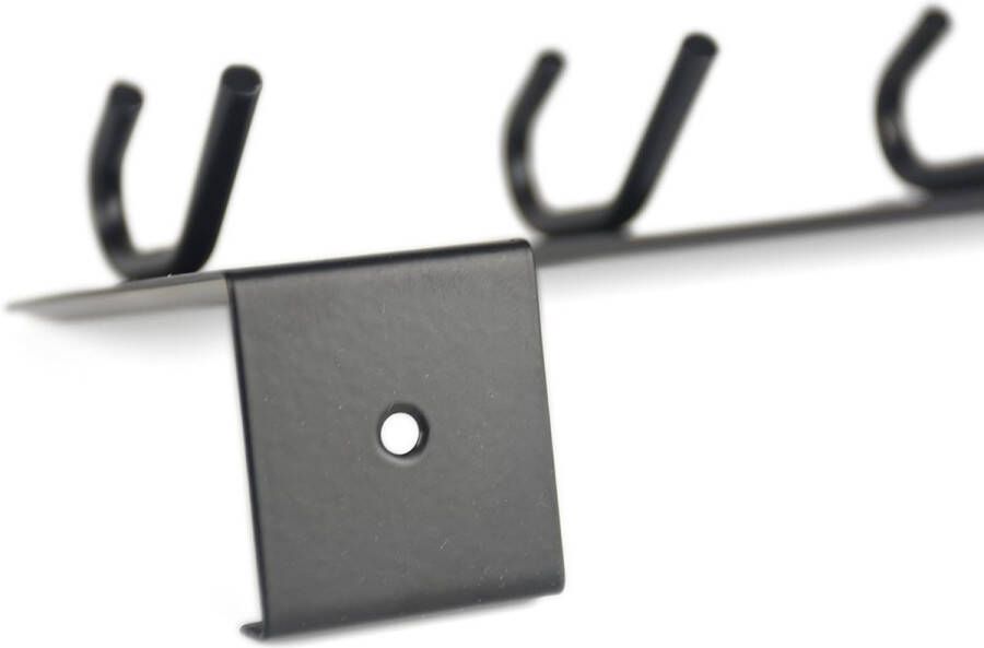 Stijlvolle deurhaak kledinghaak of deurhaaklijst om op te hangen aan de deur in modern zwart mat met krasvrije achterkant dankzij EVA-materiaal