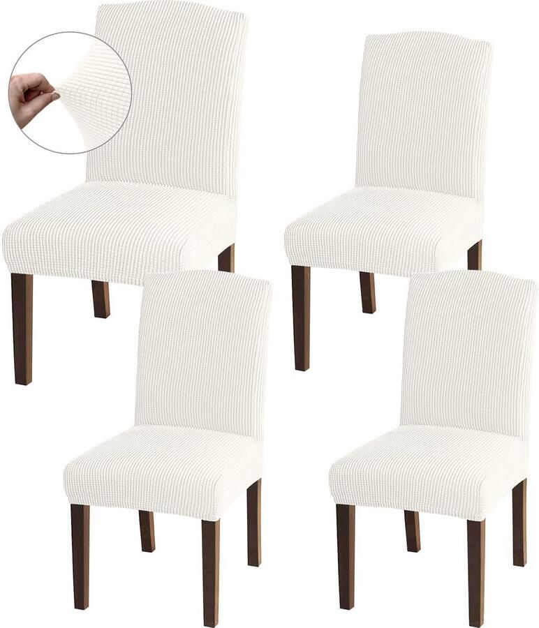 Stijlvolle eetkamerstoelhoezen Hoge stretch Bescherming 1 stuk Ruitpatroon Polyester spandex