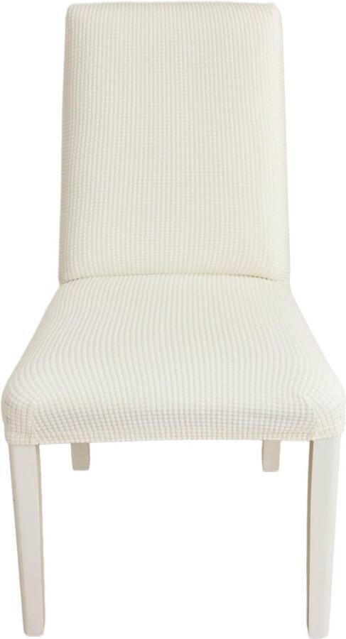 Ibenzoa Elastische Stoelhoes 6 Stuks Jacquard Stretchhoes Melkwit