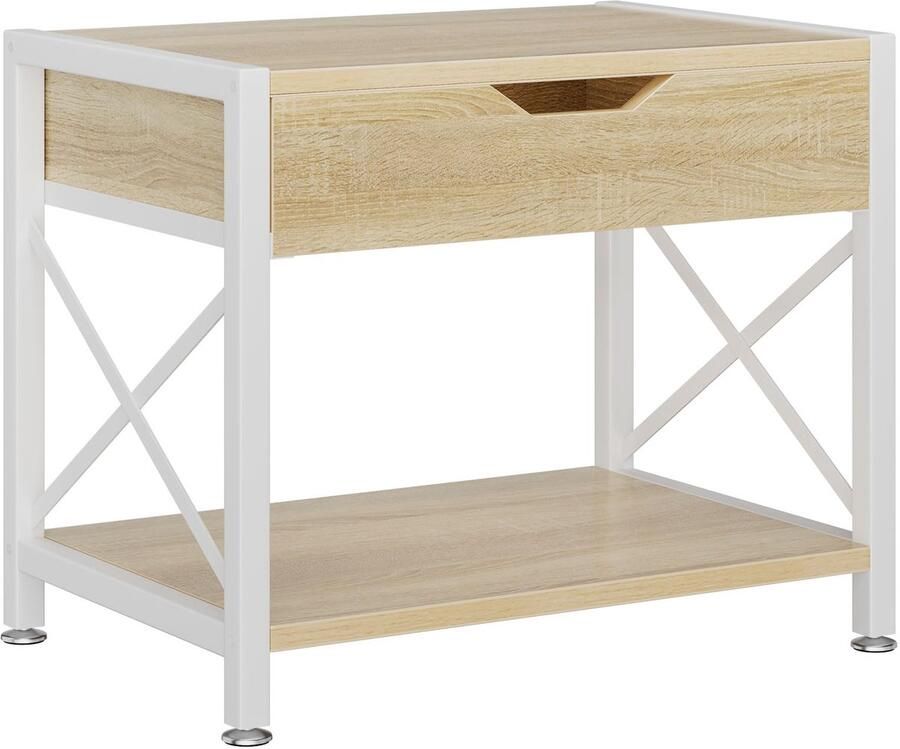 Stijlvolle en Functionele 2-Laags Bureau Organizer met Houten Opbergvakken voor Thuis- en Kantoorgebruik