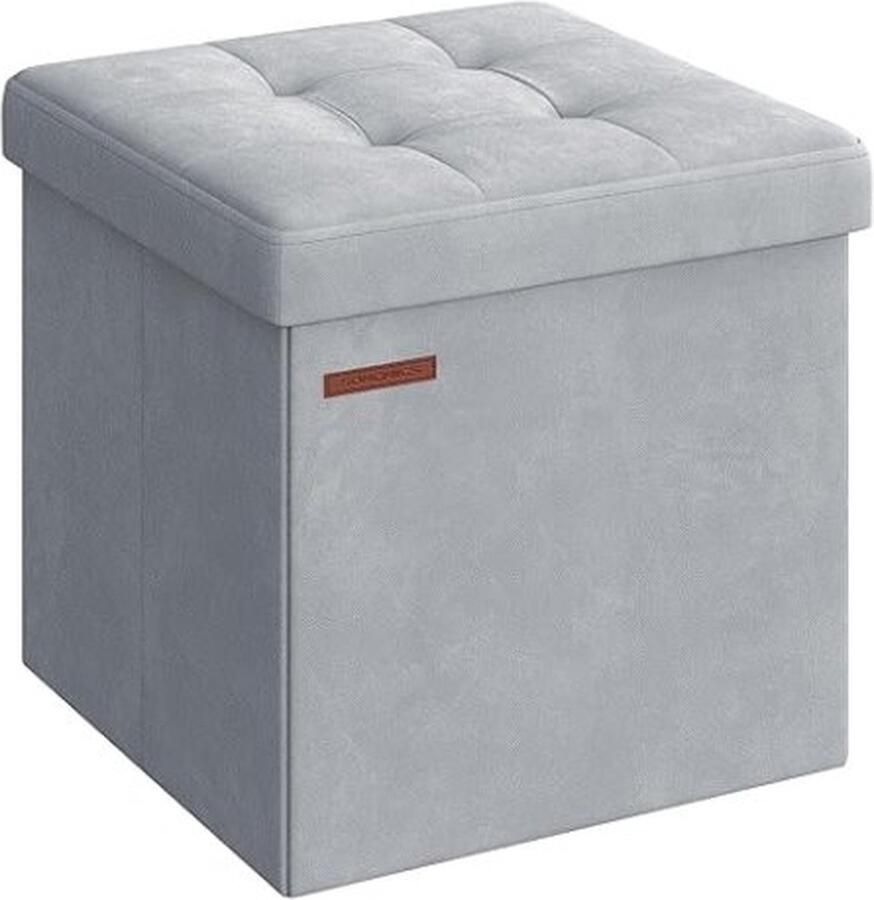 ZAZA Home Stijlvolle en praktische Poef Zitkruk Zitbank met opbergruimte inklapbare zitkist opbergdoos met deksel voetenbank 38x38x38cm tot 300 kg belastbaar
