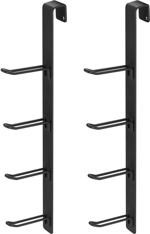 Stijlvolle en Ruimtebesparende Zwarte Deurhaken voor Kleding en Accessoires Set van 2