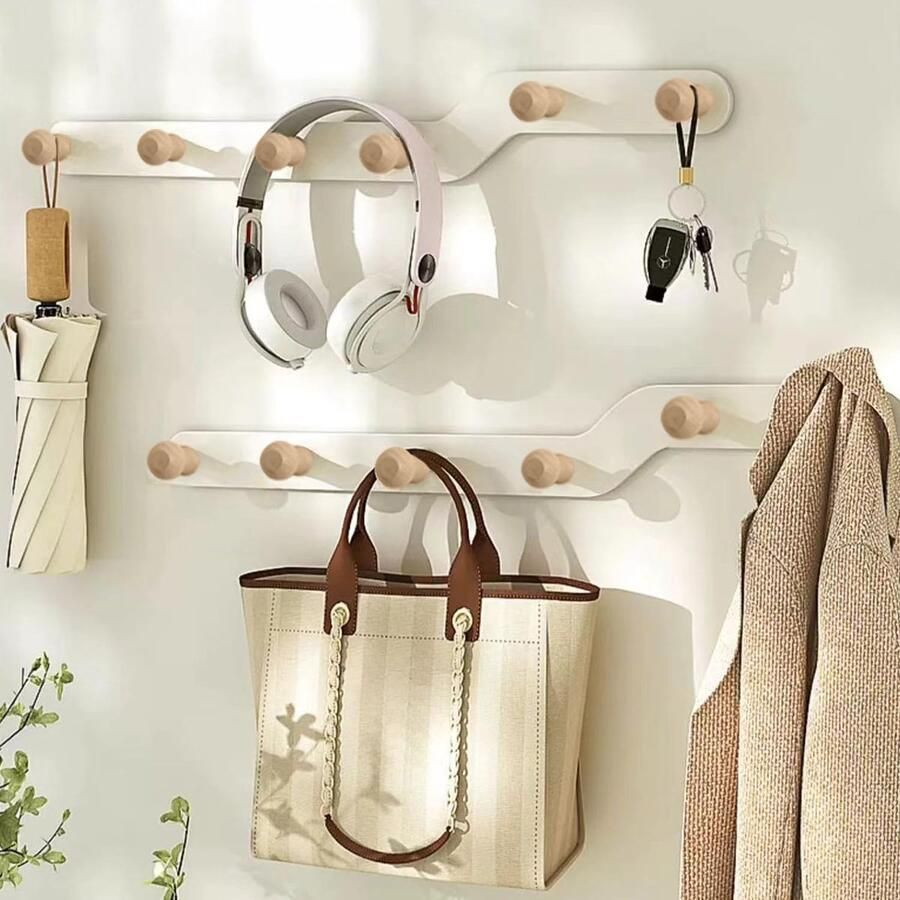 Stijlvolle en Veelzijdige Houten Kapstokhaken voor Elke Kamer Set van 2
