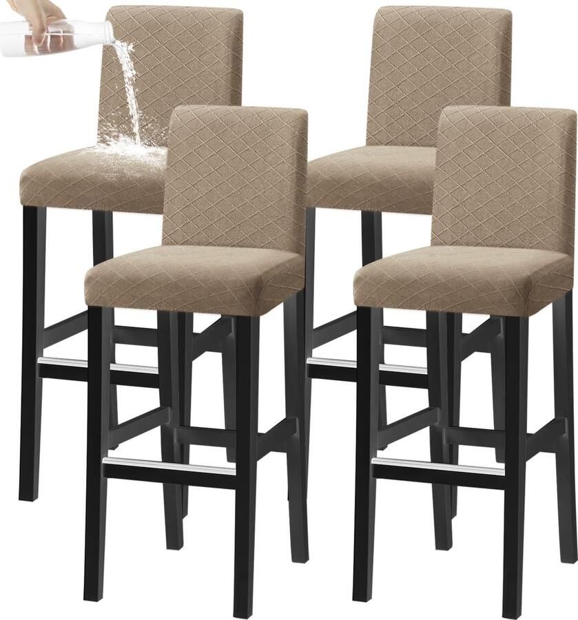Stijlvolle en Wasbare Beschermhoezen voor Barstoelen en Eetkamerstoelen Set van 4