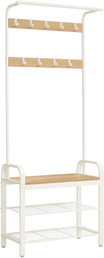 Stijlvolle Garderobe met Verwijderbare Haken en Ruim Schoenenrek voor Organisatie