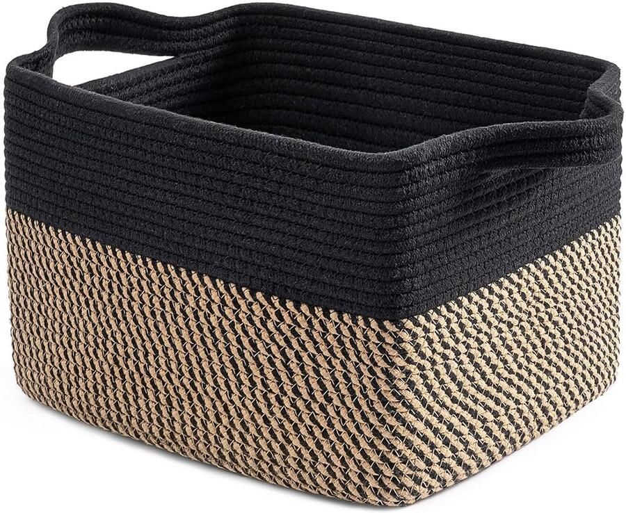 Stijlvolle Gevlochten Opbergmand voor Woonkamer Badkamer en Kinderkamer met Handvatten
