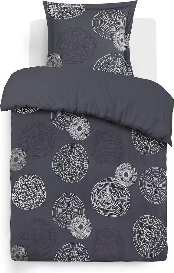 Stijlvolle Grijze Dekbedovertrekset van Hoogwaardige Katoen voor Eenpersoonsbedden 140x200cm 65x65cm