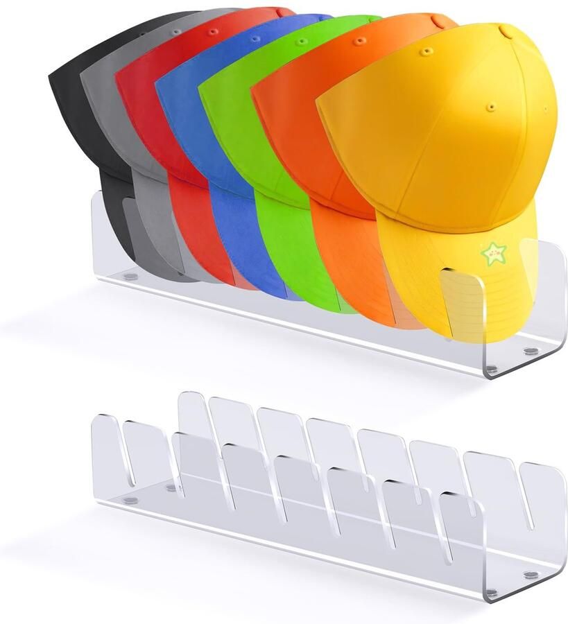 Ibenzoa Geavanceerde Acryl Honkbalpettenhouder 2 Stuks voor Efficiënte Opslag en Presentatie