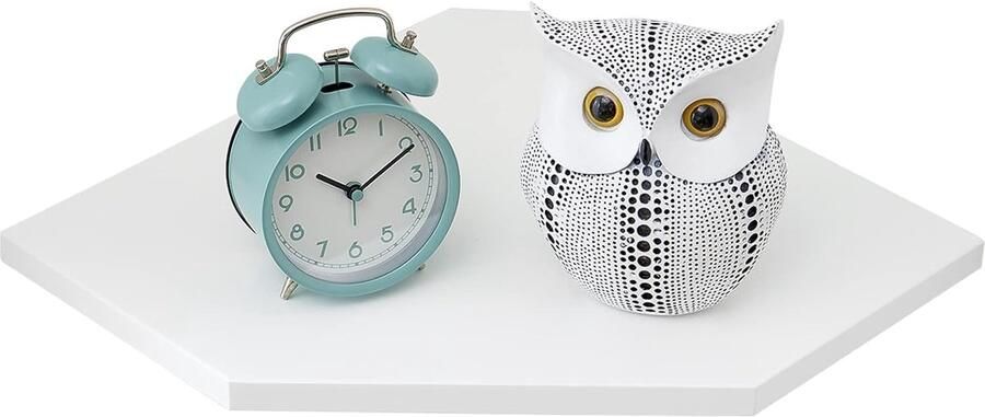 Ibenzoa Elegant Wit Eiken Hangend Hoekplank – Vintage Landhuisstijl 21 5 cm