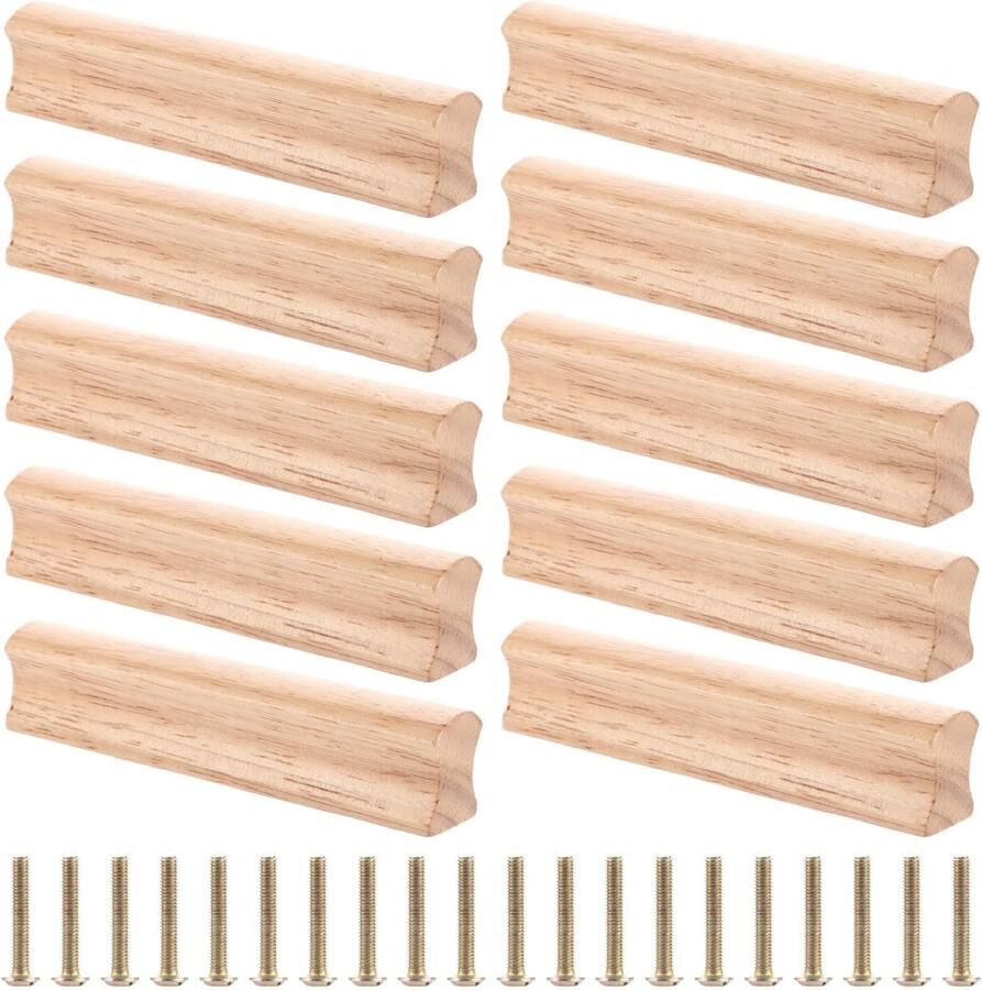Stijlvolle Houten Meubelgrepen Set voor Interieurtoepassingen Inclusief Schroeven 10 Stuks 120 mm
