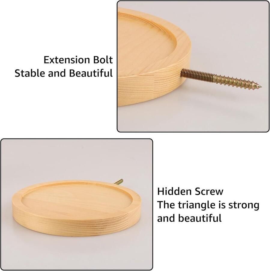 Stijlvolle Houten Ronde Wandplanken Set van Vier voor Decoratieve Doeleinden