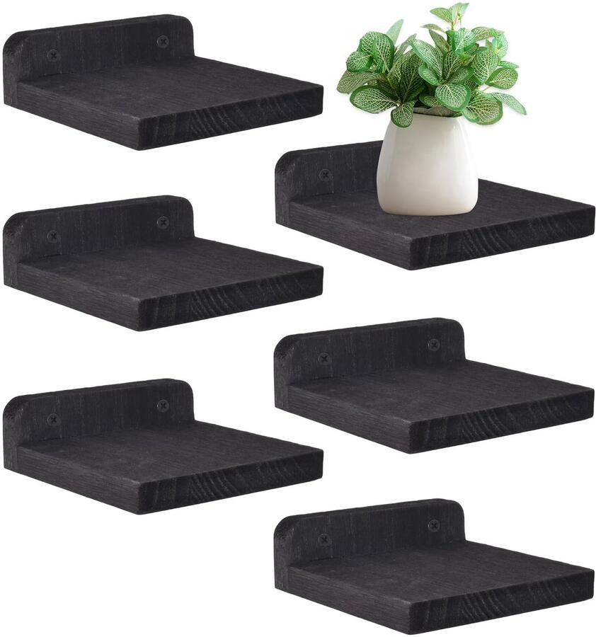 Stijlvolle Houten Wandplanken Set voor Decoratieve en Functionele Opslag in Huis