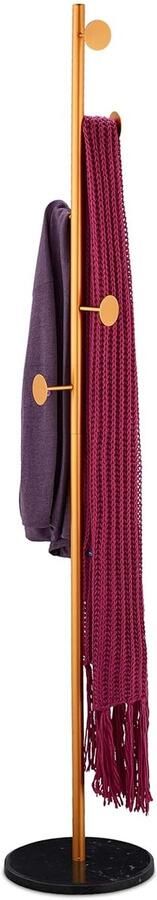 Stijlvolle kapstok Goudkleurig met marmeren voet 1 stuk Staal en marmer 172x29cm