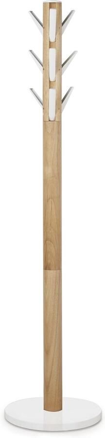 Stijlvolle kapstok met 9 neerklapbare haken van rubberhout