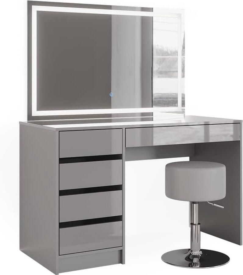 Stijlvolle Kaptafel met LED-Spiegel en Schuifladen voor Meisjes en Dames