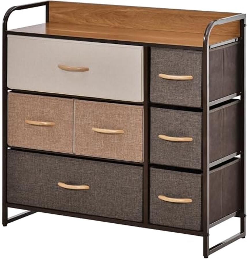 Stijlvolle ladekast met 7 opvouwbare lades voor slaapkamer en woonkamer