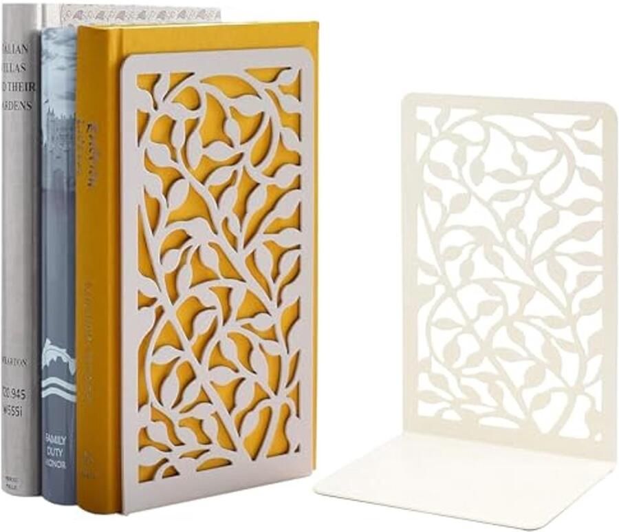 Stijlvolle Metalen Boekensteunen voor Bureau en Thuis Perfect voor School en Kantoor (1 Paar)