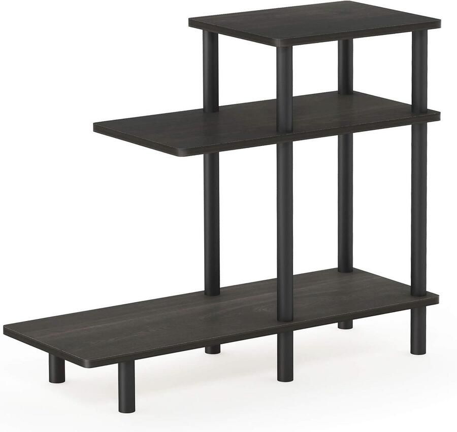 Bijzettafel met 3 niveaus hout espresso zwart Moderne Sofa Accessoire 2949 x 80 x 651 cm Bijzettafel