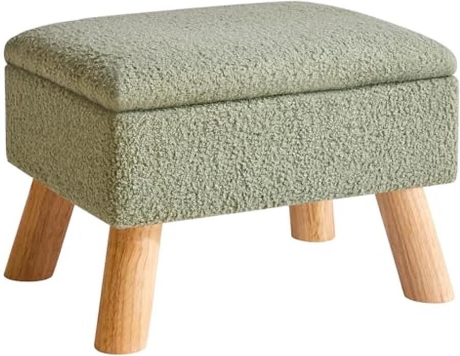 Stijlvolle Ottomaanse Voetenbank met Opbergruimte 40 x 30 x 28 cm Groen