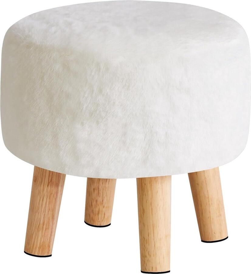 Stijlvolle Ottomaanse Voetenbank Multifunctioneel 1 stuk Wit Polyester