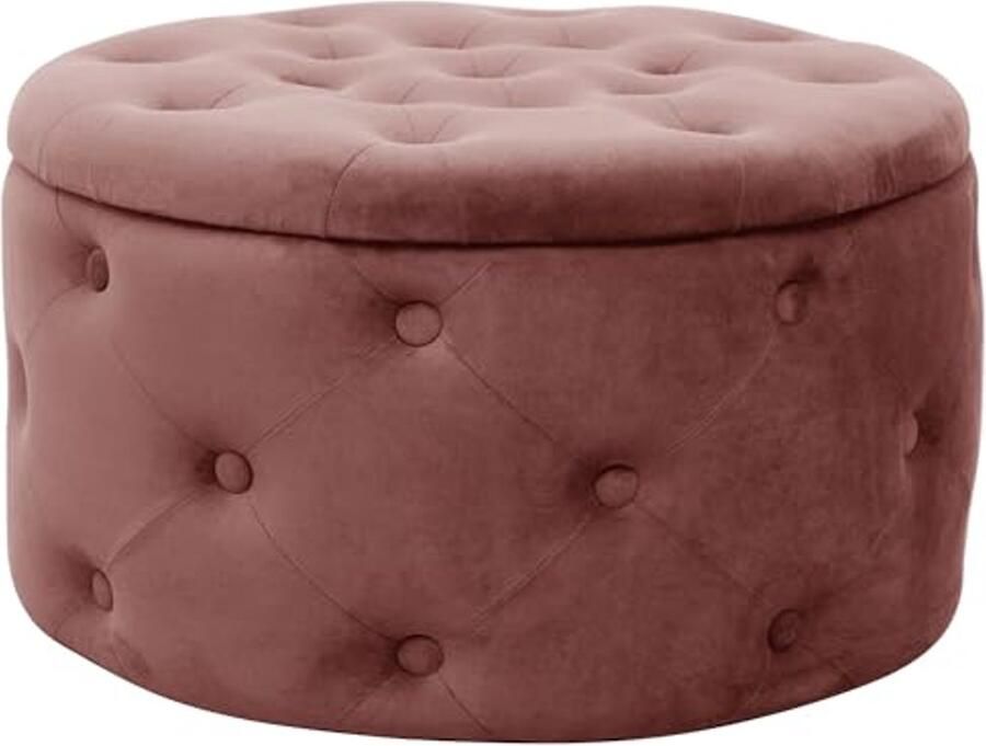 Stijlvolle Pouf met Opbergruimte 55 cm Luxe Velours Voetensteun Multi-inzetbaar Compact Ontwerp Roze