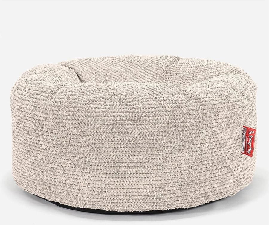 Stijlvolle Ronde Poef Zitzak Pompom in Crèmekleur voor Comfort en Design