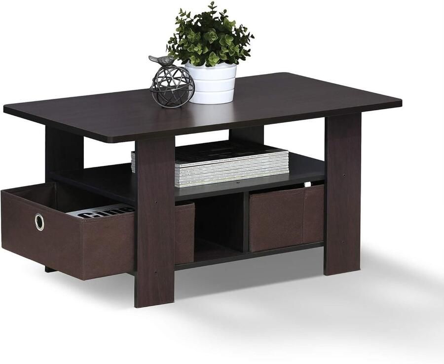 Stijlvolle salontafel met opbergvak compact design 1 stuk composiethout 80x39 6x48 cm