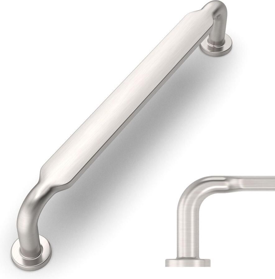 Kilkuran Stijlvolle Set van 10 Handgrepen in Geborsteld Nikkel voor Meubelen