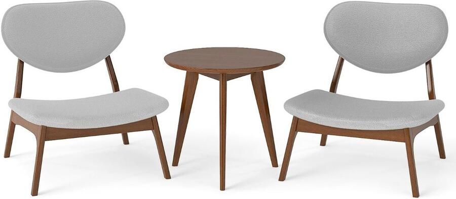 Stijlvolle set van 2 fauteuils met bijpassende salontafel voor een complete en gezellige woonkamerinrichting