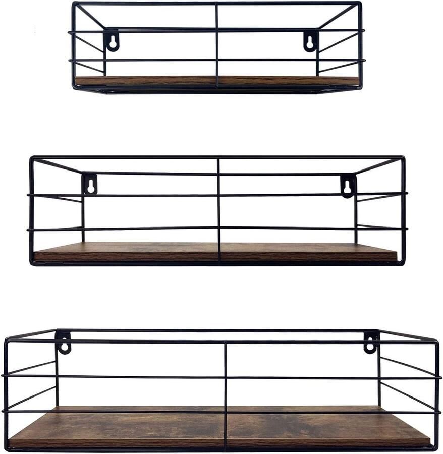 Stijlvolle Set van Drie Zwevende Wandplanken voor Elke Ruimte