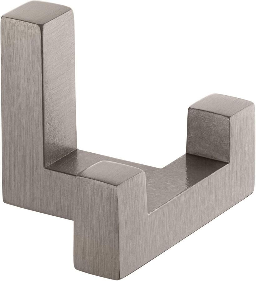 Stijlvolle Vierkante Wandhaak met Dubbele Haak in Roestvrijstalen Look voor Ruimtes