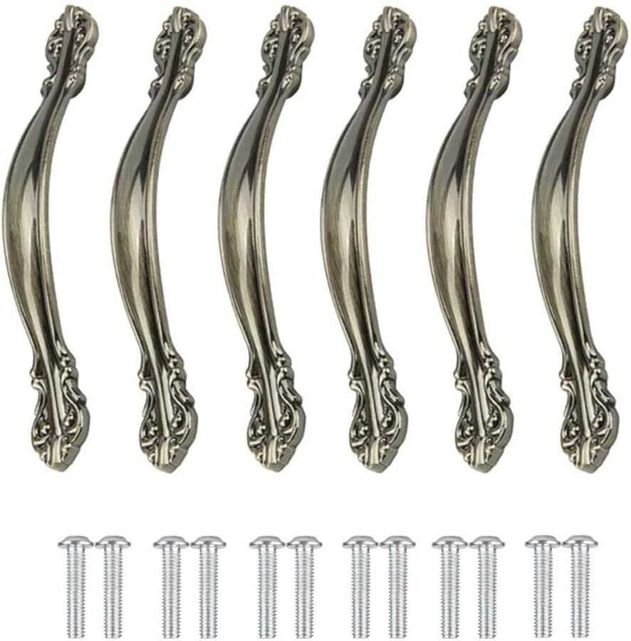 Stijlvolle vintage 6 deurgrepen meubels keuken kastgrepen 96 mm 6 stuks voor lichtmetalen kastgrepen met schroeven