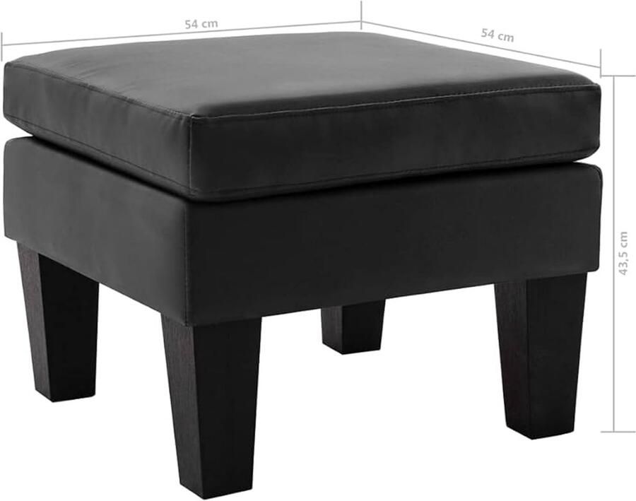 Stijlvolle voetenbank zwart kunstleer