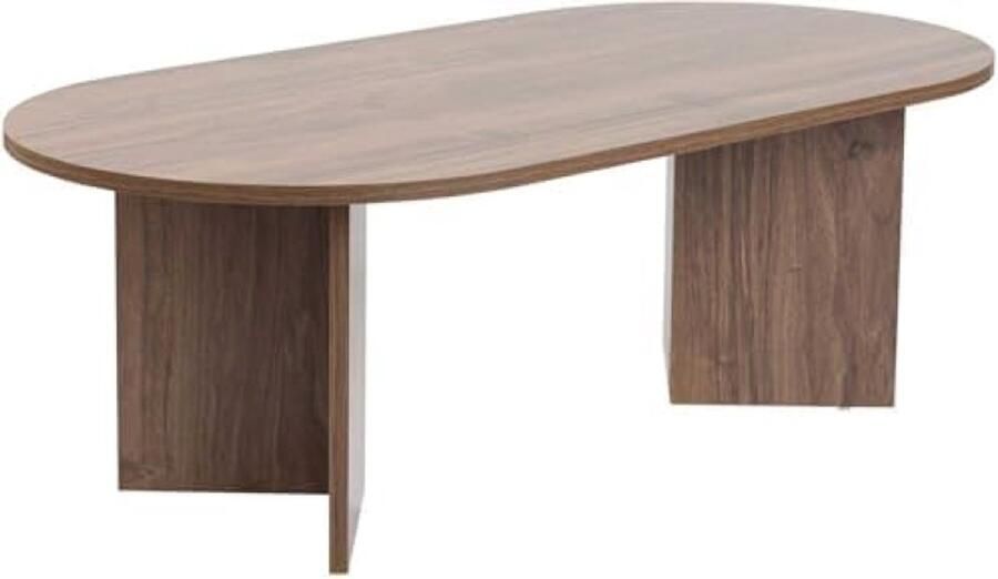 Stijlvolle Walnoot Kleur Koffietafel Salontafel Moderne Woonkamer Meubel 119 cm Breed 60 cm Diep 39 8 cm Hoog Melamine Gecoat Deeltjesbord Duurzaam Krassen Bestendig