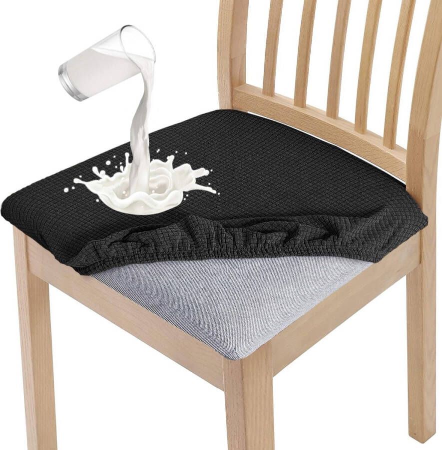 Stijlvolle waterdichte eetkamerstoel stoelhoezen set van 4 hoge stretch eetkamerstoel zitkussen beschermhoezen wasbare stoelbeschermer voor banket keuken feest hotel (set van 4