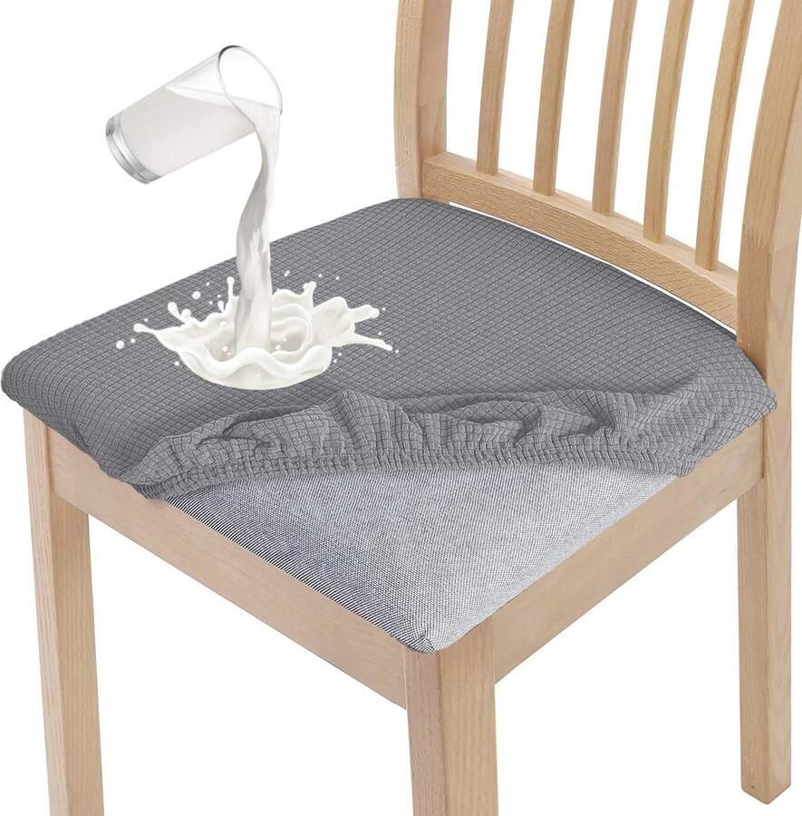Stijlvolle Waterdichte Eetkamerstoelhoezen Set van 4 Elastische en Wasbare Bescherming voor Stoelen - Foto 2