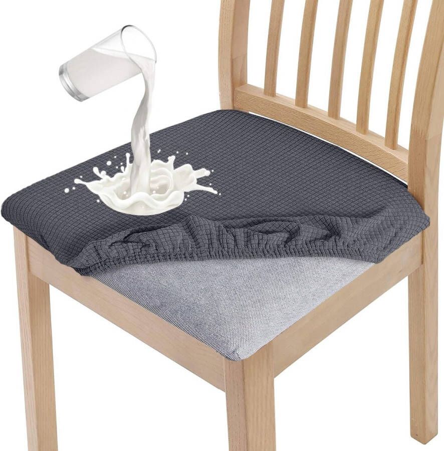 Stijlvolle waterdichte stoelhoezen voor eetkamerstoel set van 4 High Stretch eetkamerstoel zitkussen beschermhoezen wasbare stoelbescherming voor banket keuken feest hotel (set van 4