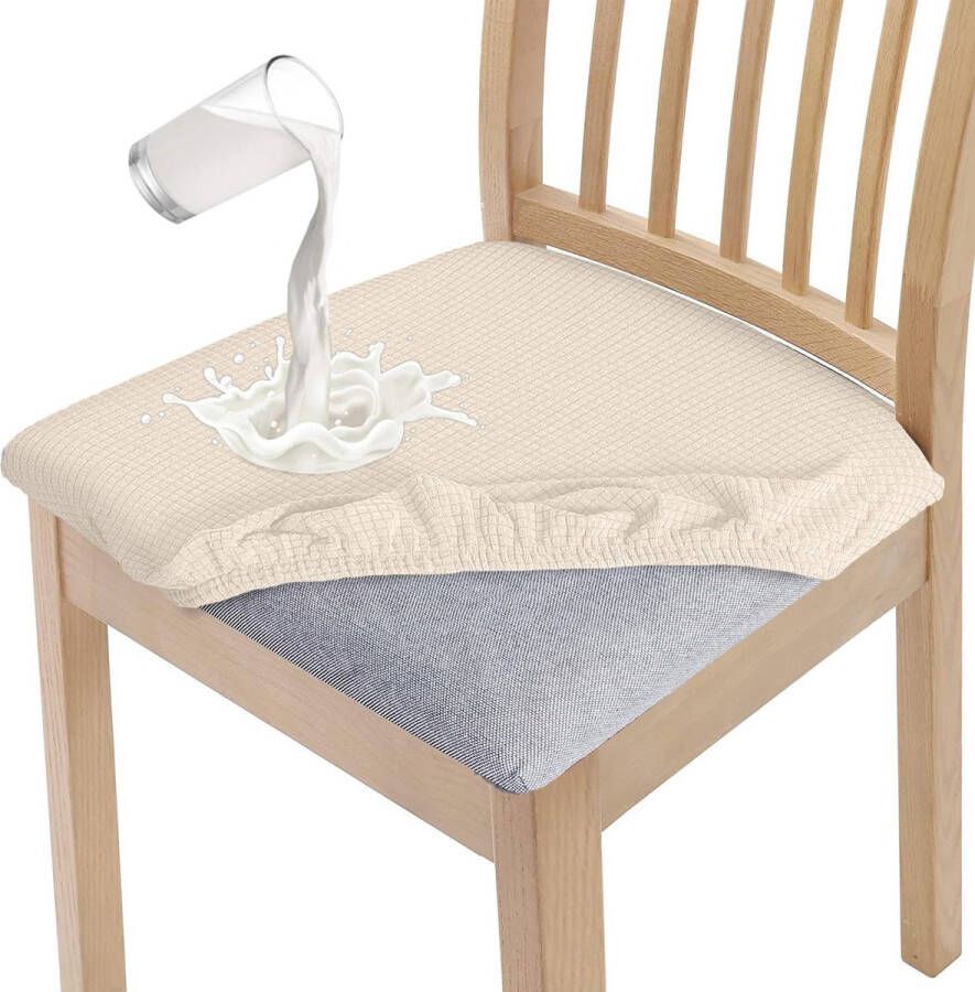 Stijlvolle waterdichte stoelhoezen voor eetkamerstoel set van 4 High Stretch eetkamerstoel zitkussen beschermhoezen wasbare stoelbescherming voor banket keuken feest hotel