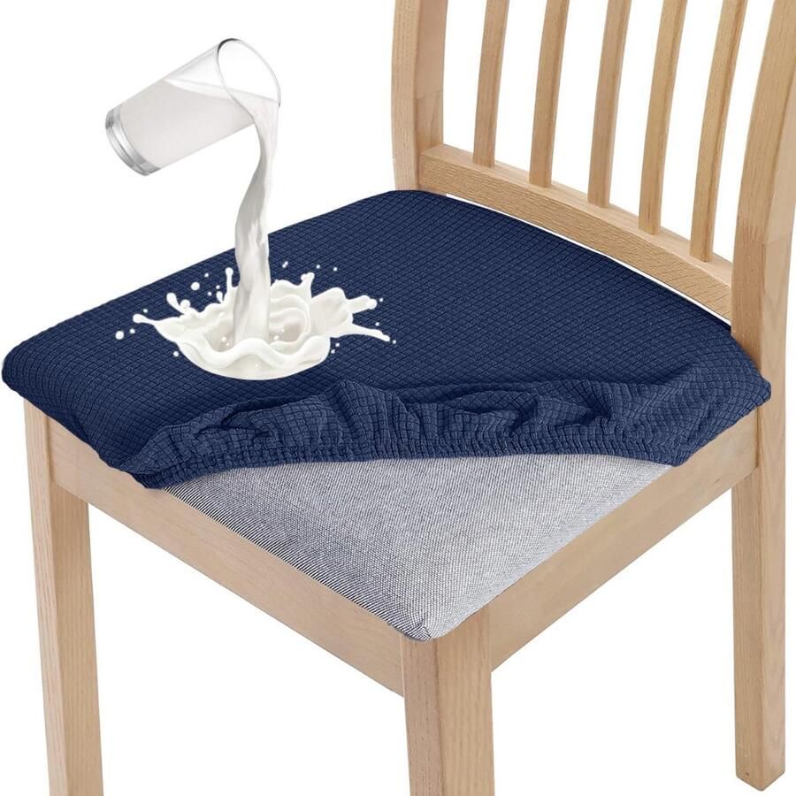 Stijlvolle waterdichte stoelhoezen voor eetkamerstoel set van 4 High Stretch eetkamerstoel zitkussen beschermhoezen wasbare stoelbescherming voor banket keuken feest hotel set van 4