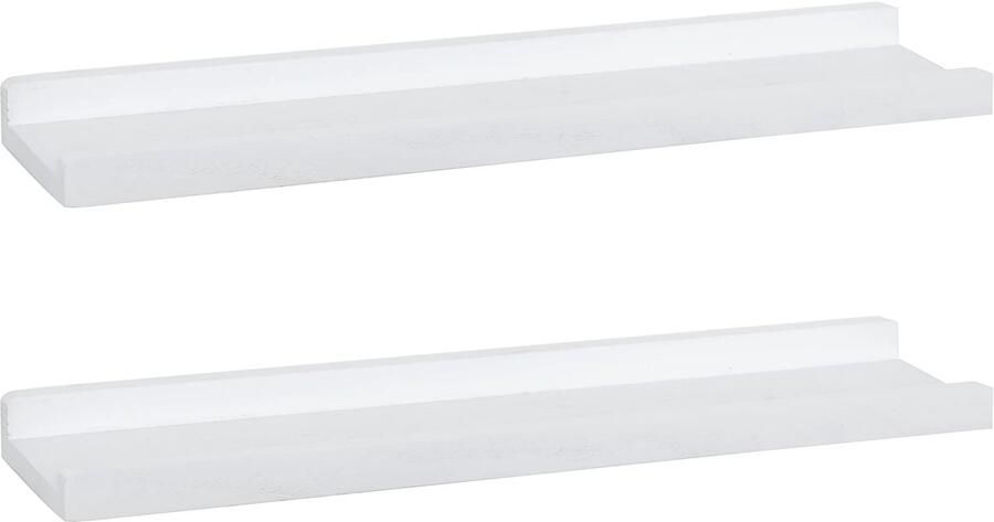 Stijlvolle Zweedse Wandplanken van 60 cm uit Robuust Hout voor Kamers Set van 2