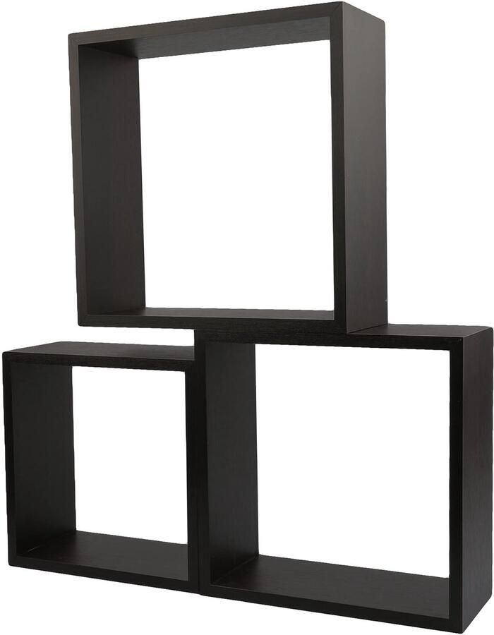 Ibenzoa Wandplanken Kubusrek Zwart 252015cm Moderne Zelfmontage Boekenkast